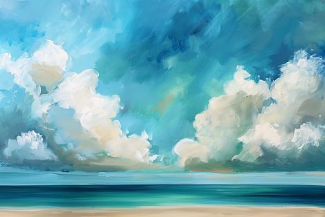 Turquoise Skies Over Tranquil Shore