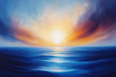 Radiant Horizon Over Endless Blue Sea