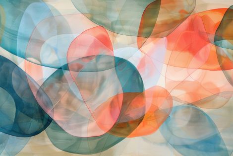 Flowing Veils of Coral and Teal