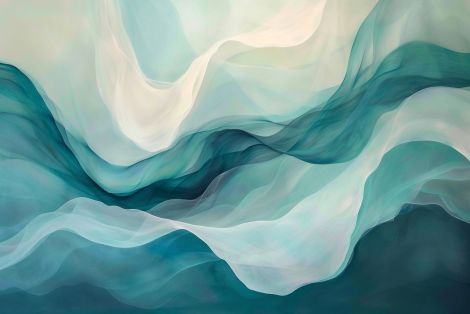 Flowing Teal Waves of Serenity