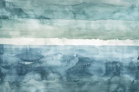 Tranquil Ocean Horizon in Mist