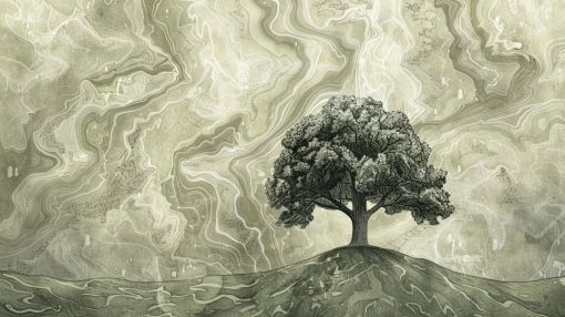 Solitary Oak on Marble Hills