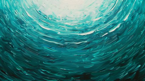 Turquoise Depths of Swirling Ocean