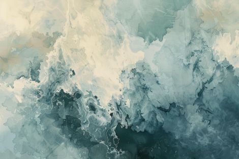 Tidal Whispers in Teal and Mist