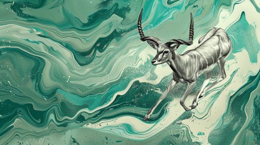 Antelope Leaping Through Emerald Currents