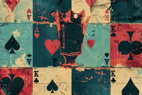 Vintage Playing Cards Grunge Collage