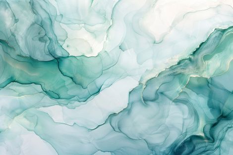 Ethereal Teal Marble Ink Flow