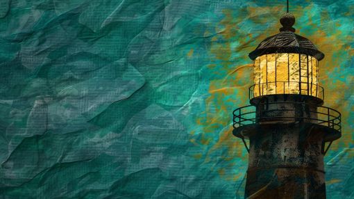 Lighthouse Beacon on Teal Shores