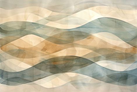 Flowing Desert Waves in Watercolor