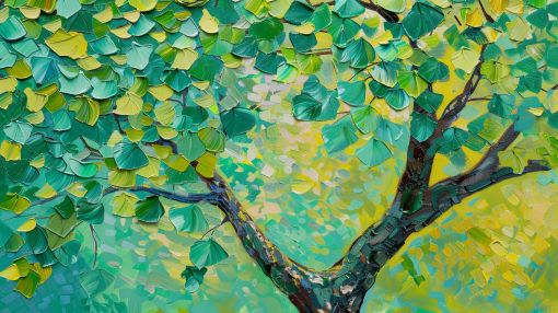 Ginkgo Tree in Spring Light