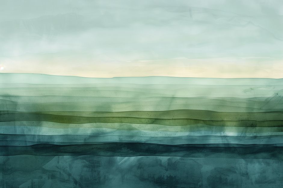 Layered Horizon in Muted Greens