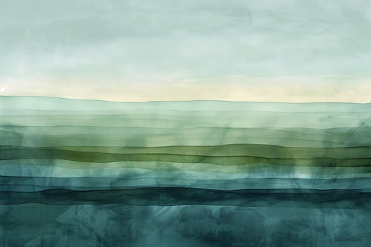 Layered Horizon in Muted Greens
