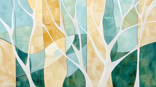 Stained Glass Forest in Soft Light