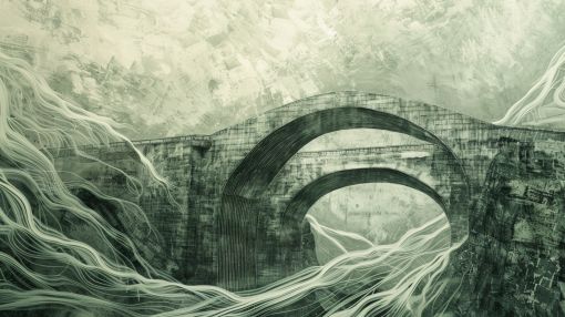 Ancient Stone Bridge in Ethereal Mist