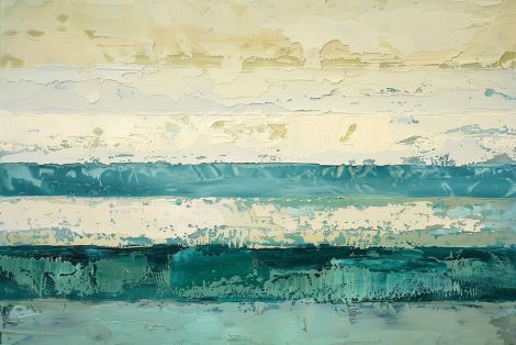 Coastal Horizon in Teal and Cream