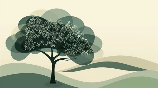 Solitary Tree on Rolling Green Hills