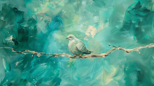Peaceful Dove on Teal Waters