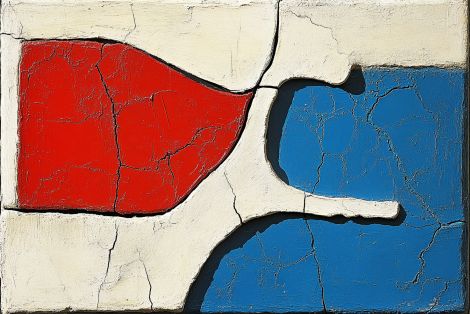 Fractured Unity in Red and Blue