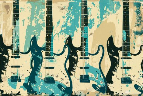 Vintage Electric Guitars in Teal