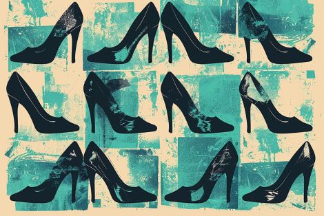 Stiletto Dreams in Teal and Ink