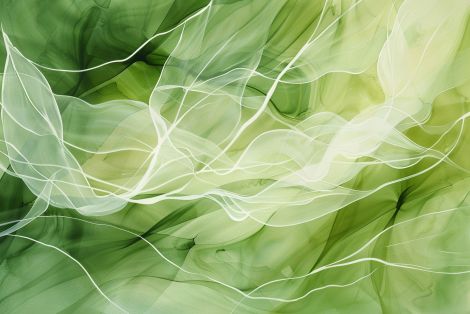 Ethereal Green Flowing Silk Waves