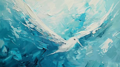 Seabird Soaring Through Azure Skies