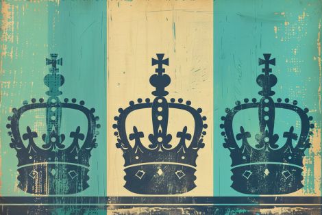 Royal Crowns in Vintage Pop Triptych
