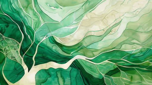 Emerald Currents Through Ancient Valleys