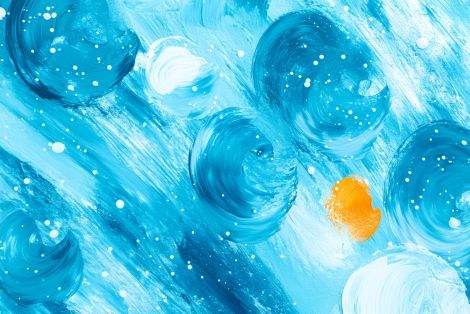 Ocean Swirls with Golden Accent