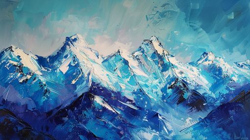 Alpine Majesty in Bold Blue Strokes