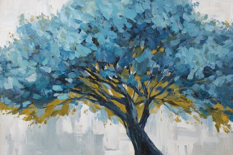 Majestic Blue Tree in Golden Light