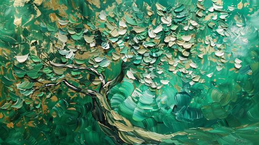 Emerald Bonsai in Golden Light