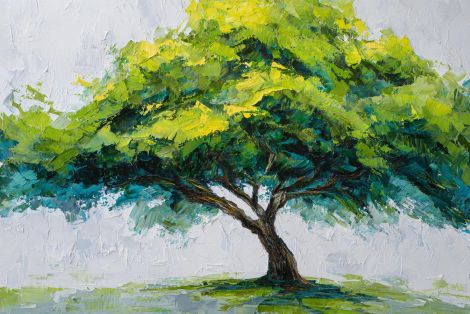 Sunlit Oak in Verdant Splendor