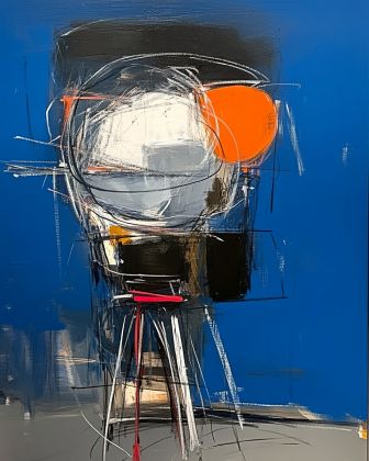 Bold Orbit on Cobalt Blue