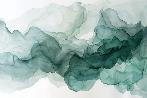 Emerald Waves in Flowing Mist