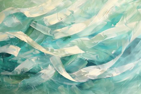 Teal Waves in Sweeping Motion