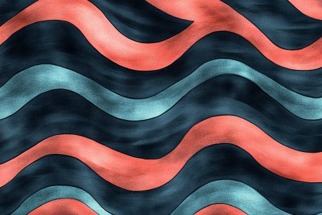 Flowing Coral and Teal Waves