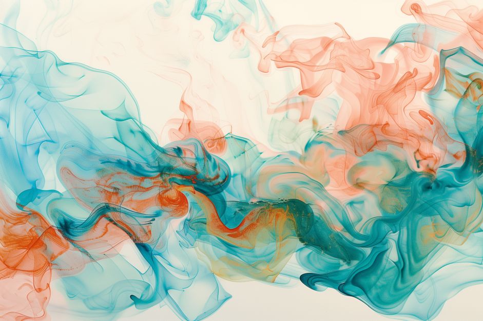 Ethereal Dance of Teal and Coral