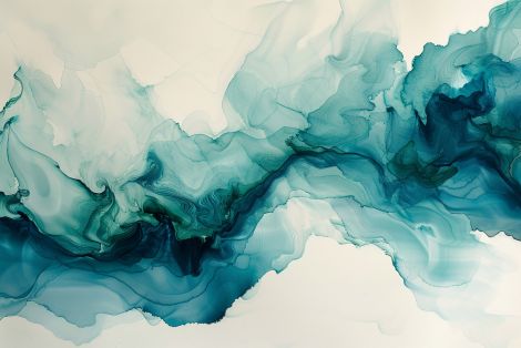 Flowing Teal Currents in Motion