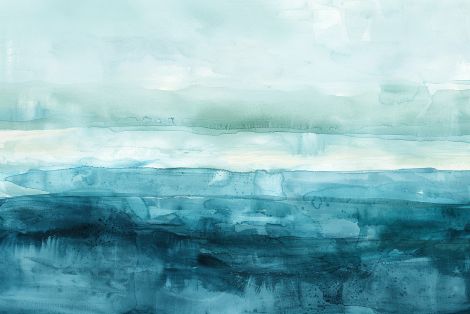 Tranquil Ocean Horizon in Blue
