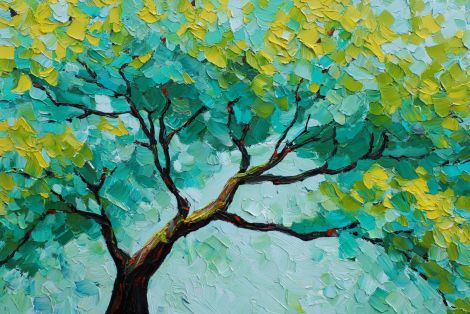 Turquoise Canopy in Palette Knife