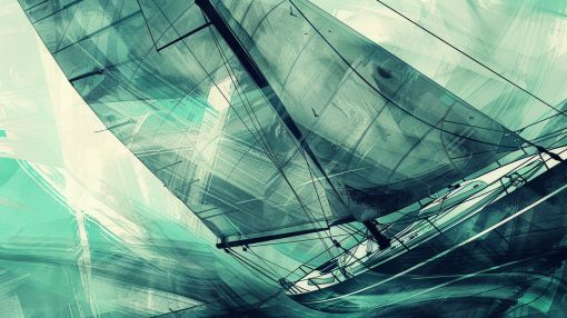 Teal Winds Through Billowing Sails