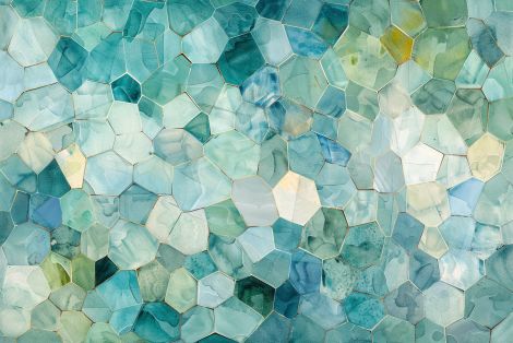 Sea Glass Mosaic in Aqua Tones