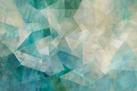 Crystalline Depths in Teal and Gold