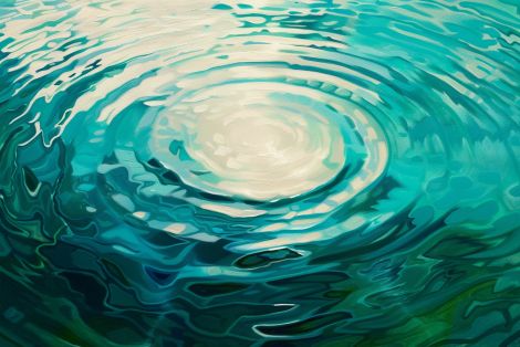 Concentric Ripples in Turquoise Waters