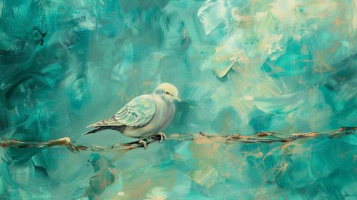 Peaceful Dove on Turquoise Waters
