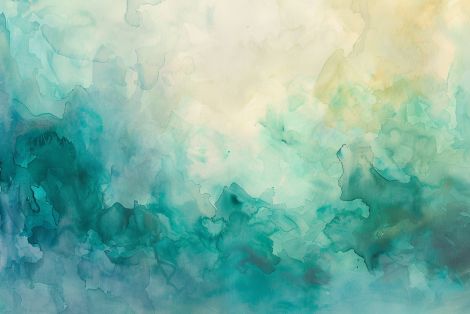 Ethereal Teal Watercolor Dreamscape
