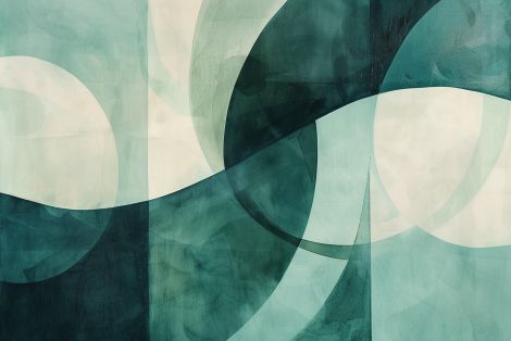 Teal Crescents in Layered Harmony