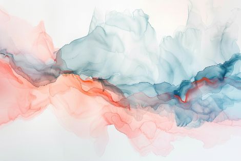 Ethereal Coral and Teal Flow