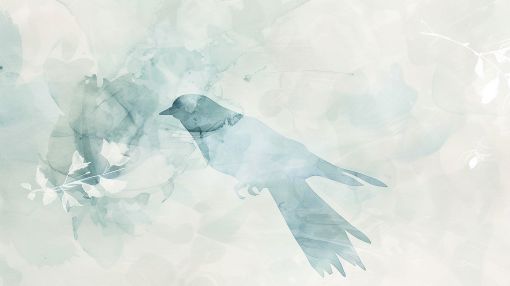 Ethereal Bird in Soft Watercolor Mist